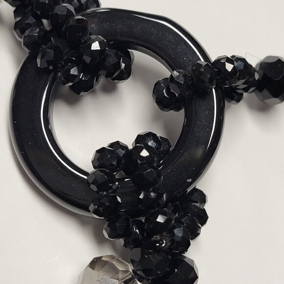 Multistrand Black Beaded Necklace Shiny Grey and Black Beaded Necklace - Picture 9 of 11